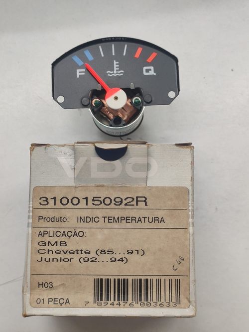 Relógio Marcador Indicador Temperatura CHEVY/CHEVETTE/MARAJO JR/SL/SLE/DL 1992>1995 VDO 310015092R