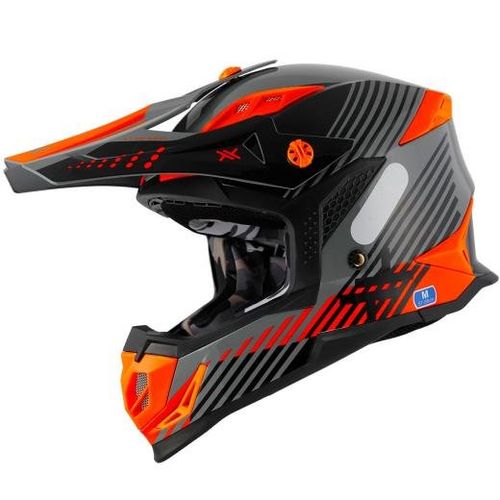 Capacete Mattos Racing Atomic Laranja/Cinza