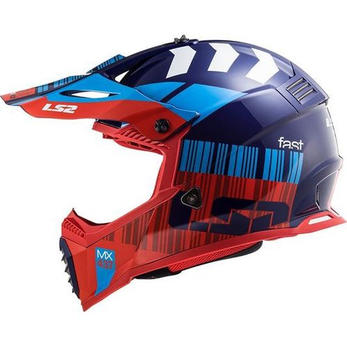 Capacete LS2 MX437 Fast Xcode Red/Blue