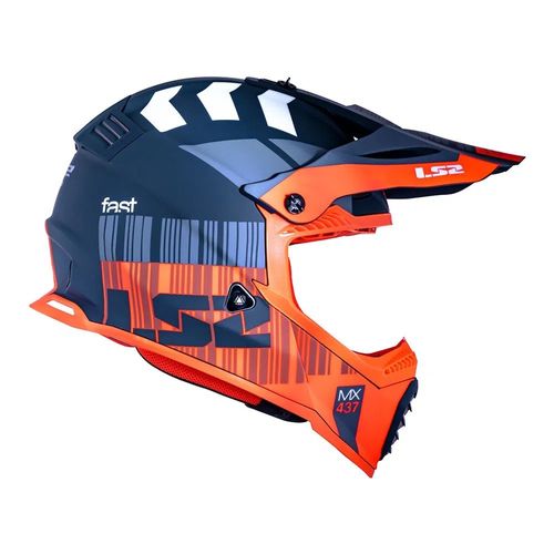 Capacete LS2 Fast MX437 XCODE Matte Fluo Org/Blue