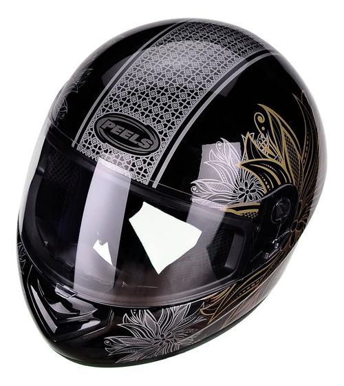 Capacete Peels Spike Mandala Preto Pérola/dourado