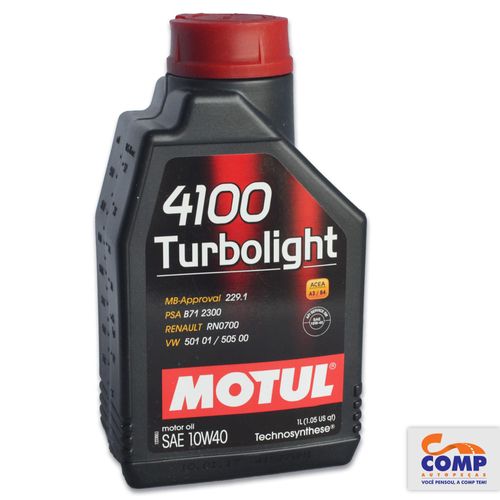Óleo de Motor 4 Tempos 10W40 4100 Turbolight Motul 1 litro