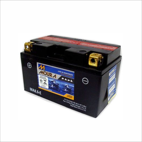 Bateria AGM Moto Moura 12V 8,6Ah MA8,6-E 35R RAPTOR YJ 125T VINO YZF R1 YZF-R6