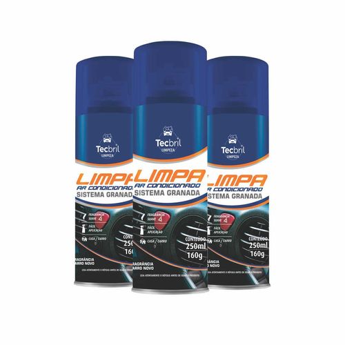 Limpa Ar Condicionado Granada Aroma Lavanda 250ml Tecbril - 3 Peças