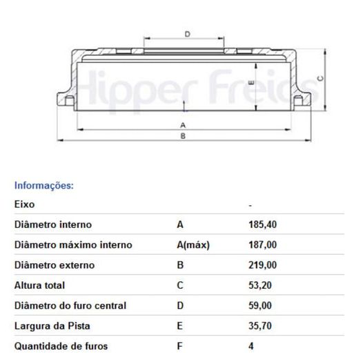 Tambor Freio Traseiro Fiat Uno 1985 Em Diante