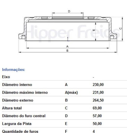 Tambor Freio Traseiro Astra 1999 A 2011