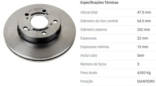 Disco Freio Dianteiro Honda New Civic 1.8 16V 2006 A 2012