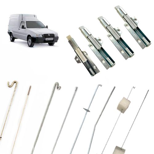 Kit Ferrolho E Hastes Pta Traseira Fiorino 88/2013 Sup/inf